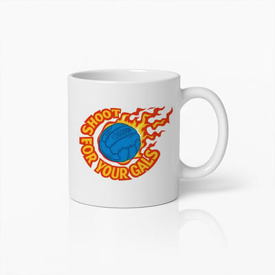 Shoot for Your Goals Mok 330ml – Motiverende Koffiebeker voor Sporters en Dromers – Perfect Cadeau voor Sportliefhebbers