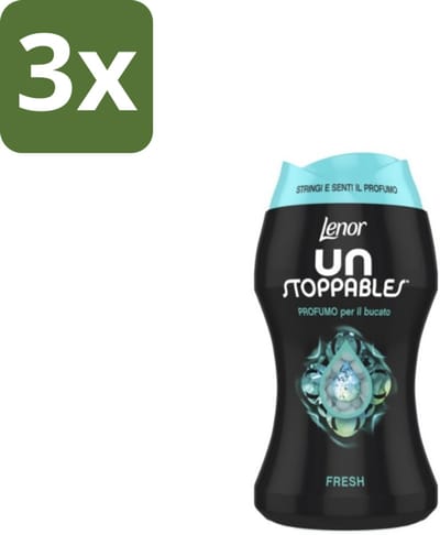 3 x Lenor Unstoppables – Geurbooster – Fresh - 10 Wasbeurten - 140 g - Geurbooster Was - Frisheid Was - Geurparels Was - Wasgeur - Frisheid Kleding