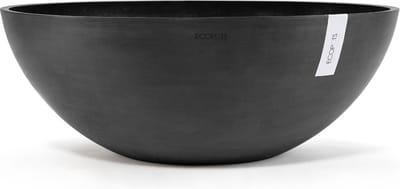 Ecopots Vienna 70 - Dark Grey - Ø70 x H25,3 cm - Ronde donkergrijze bloempot