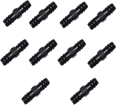 10 x 1/2 Inch Tuin Barbed Wire Connector - Plastic Drip Irrigatie Slang Connector 15mm voor Tuinieren en Besproeiing