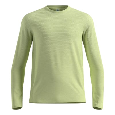 Odlo Essential Seamless Crew Neck Longsleeve Heren-limoen
