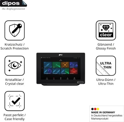 dipos – 2x Beschermfolie geschikt voor Raymarine Axiom+ 9 | Krasbestendige & heldere Screenprotector Ultra-Thin