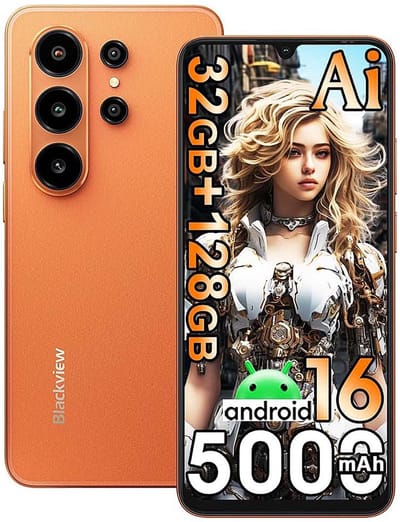Smartphone Blackview WAVE 10 - 32 GB RAM + 128 GB ROM - Android 16 - 6,88 in - 5000mAh - 4G Dual SIM - 32 MP AI-camera - WiFi 5 - GPS - OTG - Oranje