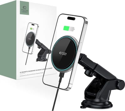 Tech-Protect A2 Car Phone Holder with MagSafe 15W Inductive Charger for Cockpit - Black
