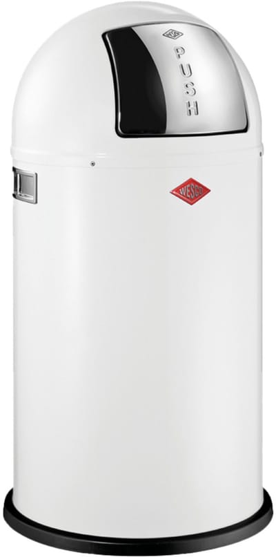 WESCO Pushboy Prullenbak | 50 Liter | Metaal - Wit | Vuilnisbak - Made in Germany