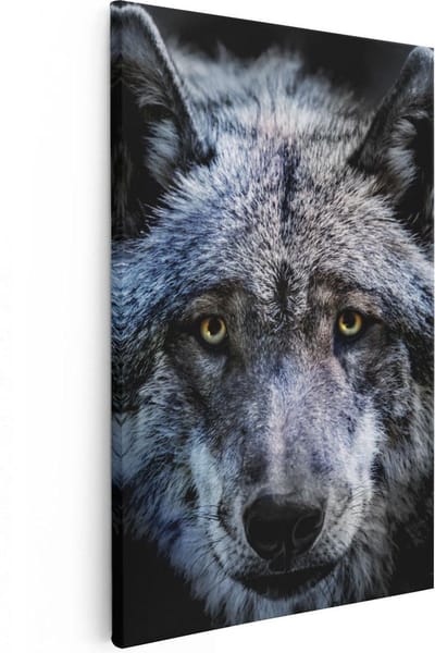 Artaza Canvas Schilderij Wolf - 40x60 cm - Wanddecoratie Dierenkop - Muurdecoratie Dieren - Schilderijen Op Canvas