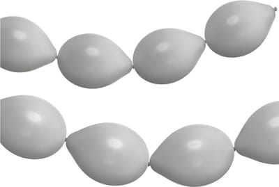 Folat - Knoopballonnen voor Ballonnenslinger Moondust Silver Metallic 33 cm - 8 stuks