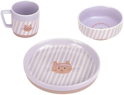 Lässig Tiny Team Kinderservies – 3-delig – Porselein – Kat – Antislip
