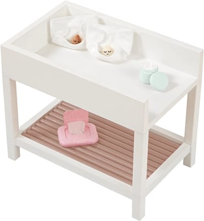 LullaBaby Poppen Verschoontafel met Accessoires – Verzorgingsstation voor Babypoppen 35 cm – Vanaf 3 jaar
