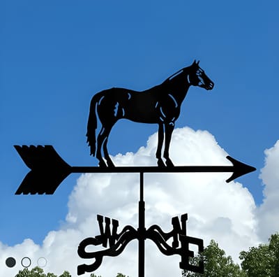 Metalen Windspinner met Dierenmotief - Smeedijzeren Tuin Decoratie voor Buiten - Ornament voor Daktuinen & Binnenplaatsen-Een paard-Belle‘s product-Belle's product