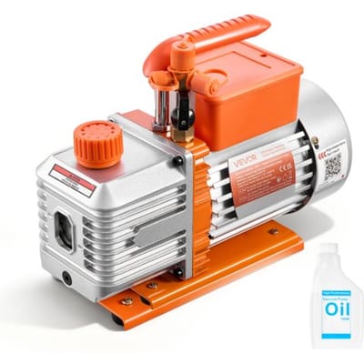 VEVOR Vacuümpomp, 5 Cfm 142 L/Min, Tweetraps, 375 W, Geschikt Voor R134a, R22 En R410a Systemen, 4-Polige Motor, Voor Het Onderhoud van Auto-Airconditioningsystemen En Het Ontgassen van Harsen, Inclusief Olie.