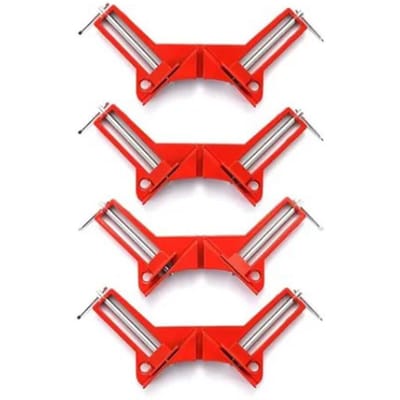 4 PCS Étau d'angle droit 90 degrés Renforcé DIY Aquarium en verre Clip de fixation rapide Travail du bois red
