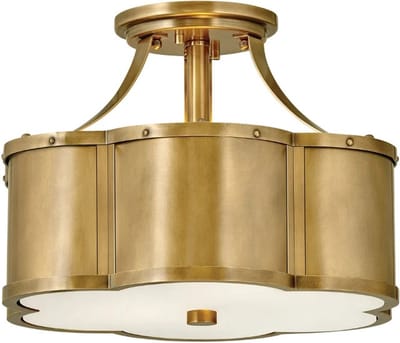 Hinkley LED Plafondlamp Chance | 2X E27 Max 60W | Dimbaar | Heritage Brass