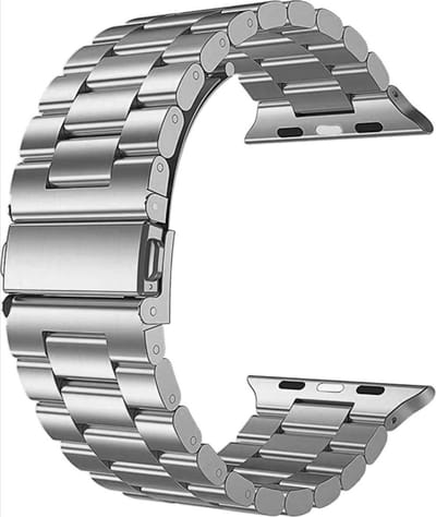 CHPN - Horlogebandje geschikt voor Apple Watch - Maat 42/44/45MM - Zilverkleurig - Geschikt voor Apple Watch - Hippe Case Armband - Polsband - Hip horlogebandje - Chique horlogebandje