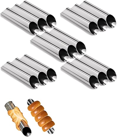 15 pieces of cannoli buisjes - Bakvormen - cannoli vorm - stainless steel - silver