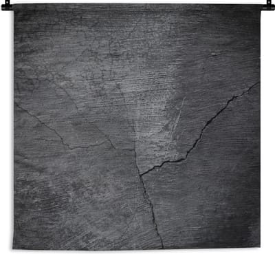 Wandkleed Betonnen structuur - Donkere betonnen structuur met een scheur Wandkleed katoen 150x150 cm - Wandtapijt met foto