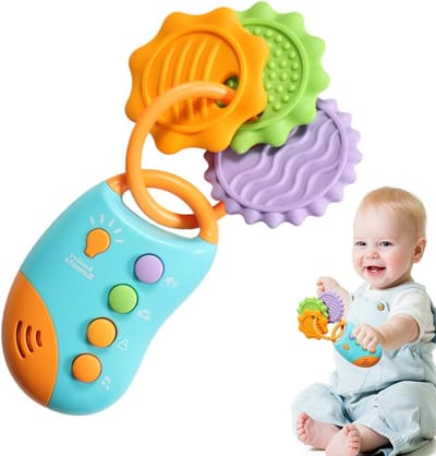 Muziekspeelgoed autosleutel - Interactieve sleutel - Babyontwikkeling stimuleren - Met licht en geluid - 19.2 cm lengte - Multicolor