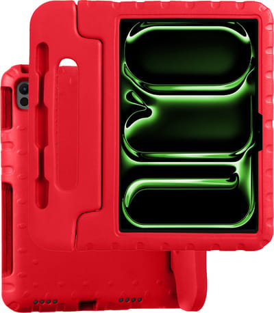 Hoesje Geschikt voor Apple iPad Pro (2024/2025) - 11 inch - Kinderhoes Shockproof Bumper - Kidsproof Case - Tablet Hoes - Kinder Hoes Cover - Rood
