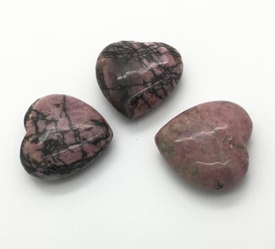 Rhodoniet edelstenen hart 3.5 cm geneeskrachtige edelsteen wond genezer