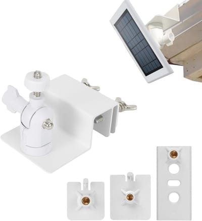 Dakgoot Camera Houder - Paneel Bevestiging - Camera Beveiliging - Boren Niet Nodig - 360 Graden Draaibaar - Wit