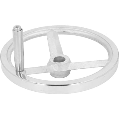 Draaibaar Handwiel 250mm Dia Gietijzer Verchroomd 3 Spaken met Draaiende Handgreep voor Draaibank Frezen