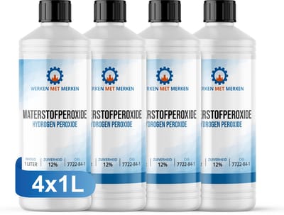Waterstofperoxide 12% - 4 x 1 Liter - Hydrogen Peroxide - Zuurstofwater