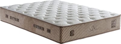 BSS Bedding Fluffy - Pocketvering Matras met Topper 140x200 cm - Inclusief Kussen - Orthopedisch - H3 Medium - 7 Zones - 35 cm Hoog - Beige