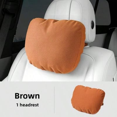 Appui-tête de voiture Oreiller de cou pour voiture Oreiller pour la colonne cervicale Oreiller universel pour voiture Protection du cou 1pc marron
