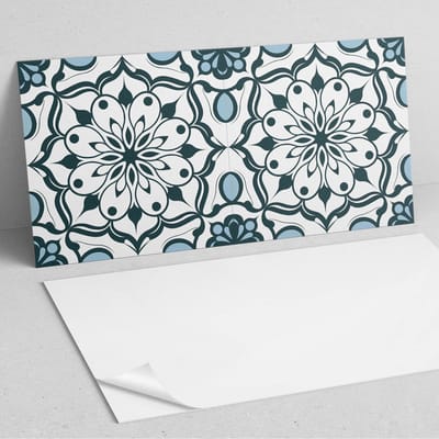 Coloray Wandpanelen Zelfklevend - Bloemenmandala-patroon PVC Wandpaneel - 100 cm x 50 cm - Zwart Wandbekleding Zelfklevend - 1 stuk - Mozaïeken Wandpanelen Zelfklevend - Wandpaneel Keuken - Wandpanelen Badkamer