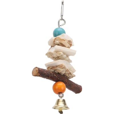 Sepiaschaal Speeltjes Hangend Papegaai Kauwspeeltjes met Bel voor Grijze Roodstaart Papegaaien Parkiet 15cm/5.9in beige