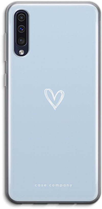 Case Company® - Hoesje geschikt voor Samsung Galaxy A50 hoesje - Klein Hart Blauw - Soft Cover Telefoonhoesje - Bescherming aan alle Kanten en Schermrand