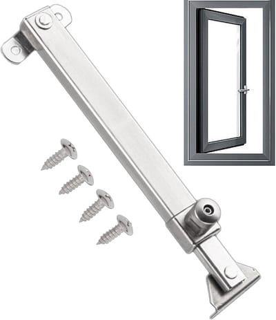 Raamklemmen - Raamgrepen - Veilig Ramen - Roestvrij Staal - 18.2 x 3.5 cm - Plat Voetmodel