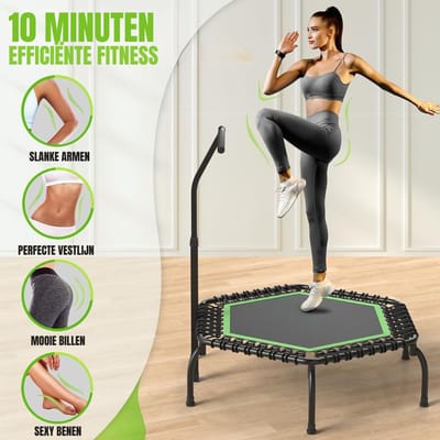 SCH® Fitness Trampoline - Trampoline - Fitness - Groen - 87cm x 27cm x 6cm