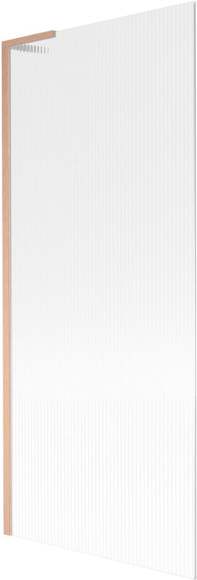Mexen Next L badwand 1-delig 80 x 150 , strepen, geborsteld koper - 895-080-000-03-09-65