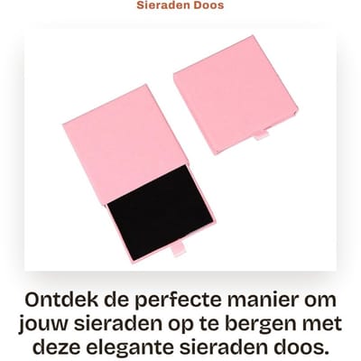 Dailygoods- Sieradenbox Klein - Cadeaudoos - Sieradendoos - Geschenkdoos - Opbergdoos - Hoogwaardige Papier - 9 x 9 x 1.7 cm - Cadeaubox