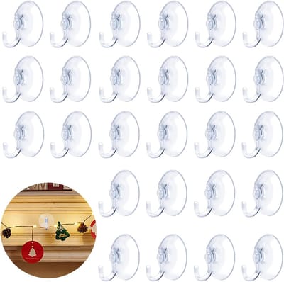 zuignap haakjes，Verpakking van 50 transparante zuignaphaken, 35 mm, geen lijm nodig, geschikt voor badkamer- en kerstdecoratie.
