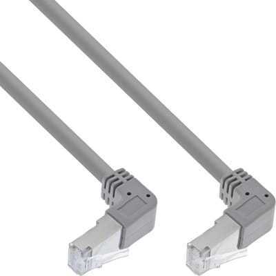 InLine® Patchkabel 2-zijdig haaks, S/FTP, Cat.6, 250MHz, PVC, 0,90m