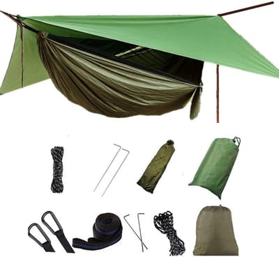 Camping Hangmat met Klamboe en Regenzeil voor Buitenactiviteiten