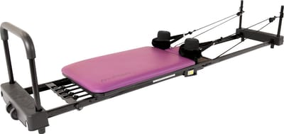 Bodi-tek AeroPilates reformer 435 - inklapbare pilatesbank - met Cardio-rebounder - verstelbaar- paars