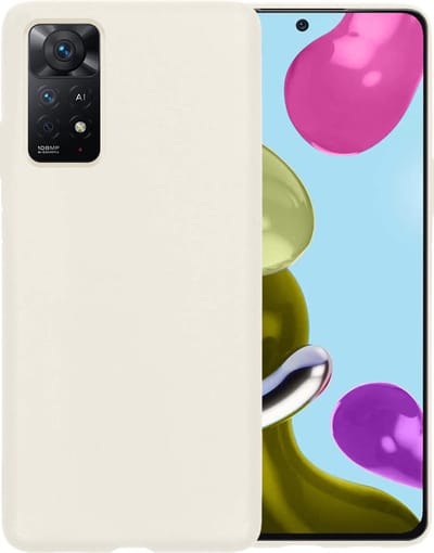 Hoesje - Geschikt voor Xiaomi Redmi Note 11 - Sterk & Shockproof - Siliconen Case - Hoes Cover - Telefoonhoes - Wit