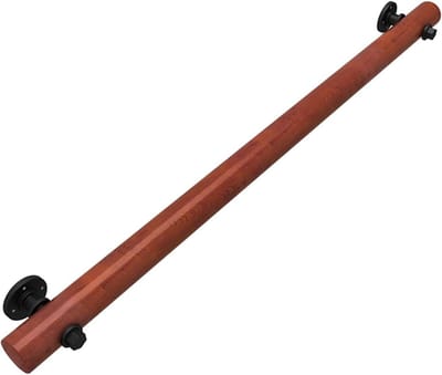 Houten trapleuning - Steun voor trap - Veilig traplopen - Massief hout textuur - 110 cm - Houtkleur
