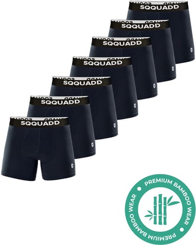 SQQUADD® Bamboe Ondergoed Heren - 7-pack Boxershorts - Maat S - Comfort en Kwaliteit - Voor Mannen - Bamboo - Navy - Donkerblauw