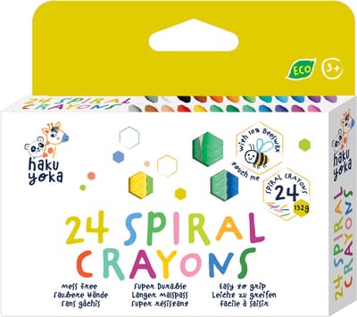 HAKU YOKA Spiraalkrijtjes - 24 Stuks - Bevat 10% Bijenwas - 3 Jaar