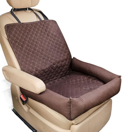 Honden autostoel - Reisstoel huisdier - Veilig reizen auto - Waterdicht opvouwbaar - 31 x 30 x 11 cm - Koffie