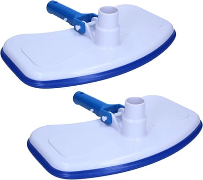 Amapool Basics zwembadvloerstofzuiger set van 2 I zwembadvloerstofzuiger met 8 onderborstels I vloerstofzuigerborstelset I extra zware uitvoering I zwembadborstel met clip-on aansluiting voor zwembadslang Ø 32/38 mm