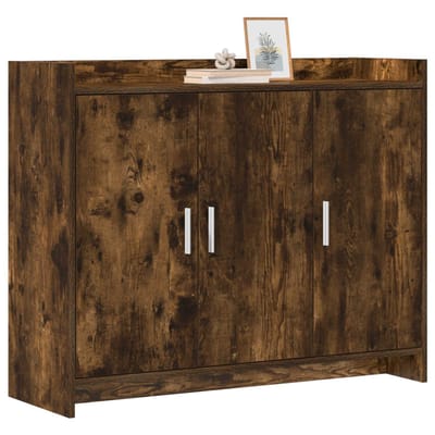 vidaXL - Dressoir - Gerookt - eiken - 98,5 - x - 33 - x - 80 - cm - Bewerkt - hout
