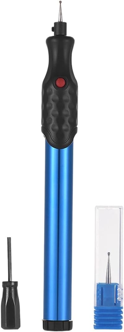 Elektrische Graveerstift - Houtgraveergereedschap - Materialen Bewerken - Draadloos en Draagbaar - 21000 TPM Motor - Blauw