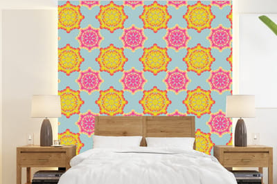 Behang - Fotobehang Flower Power - Design - Hippie - Breedte 220 cm x hoogte 240 cm