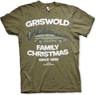 National Lampoon's Christmas Vacation Heren Tshirt -S- Griswold Family Christmas Groen