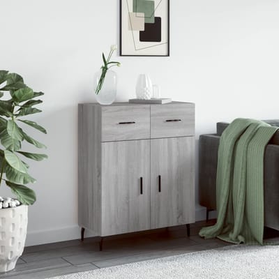 vidaXL - Dressoir - 69,5x34x90 - cm - bewerkt - hout - grijs - sonoma - eikenkleurig